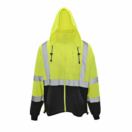 CORDOVA COR-BRITE Hooded Sweatshirts, Type R, Class 3, Lime, L SJ601-L